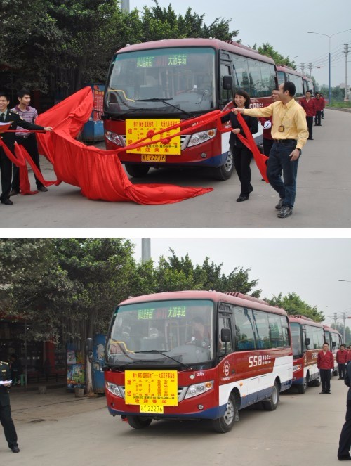熱烈祝賀獅11路車開通使用—公交車直達(dá)堅(jiān)美鋁材
